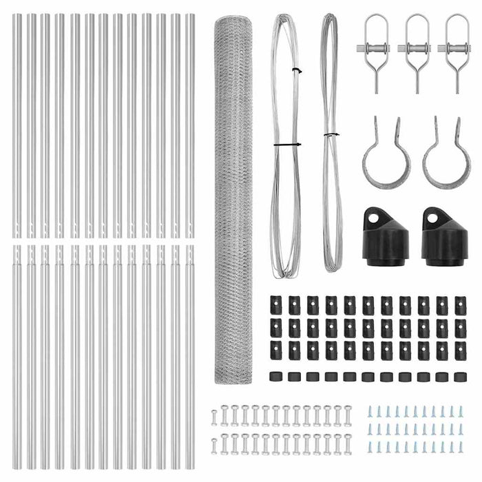 Recinzione con pali. Argento 1.5 x 25 m 3352967