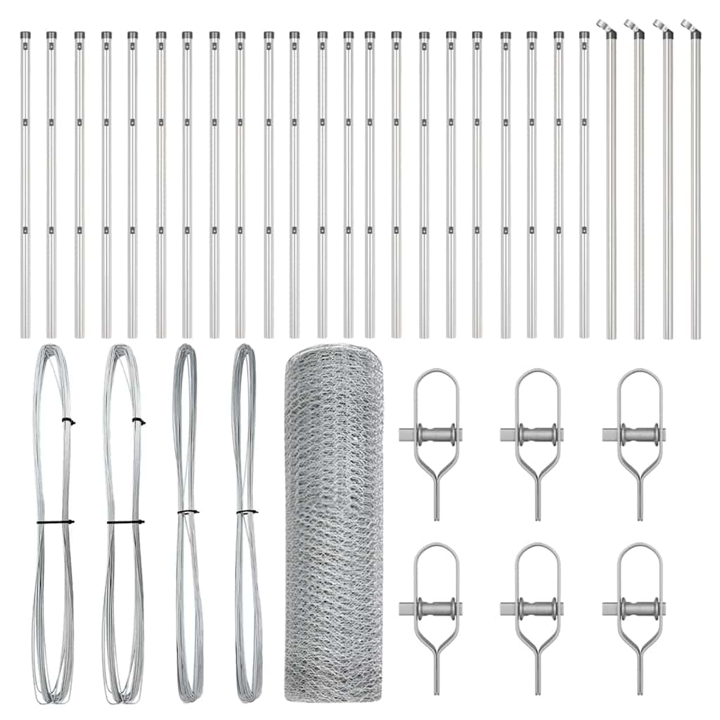 Recinzione con pali. Argento 0.8 x 50 m 3352986