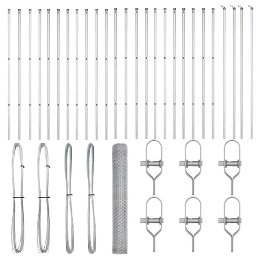 Recinzione con pali. Argento 1.4 x 50 m 3352999