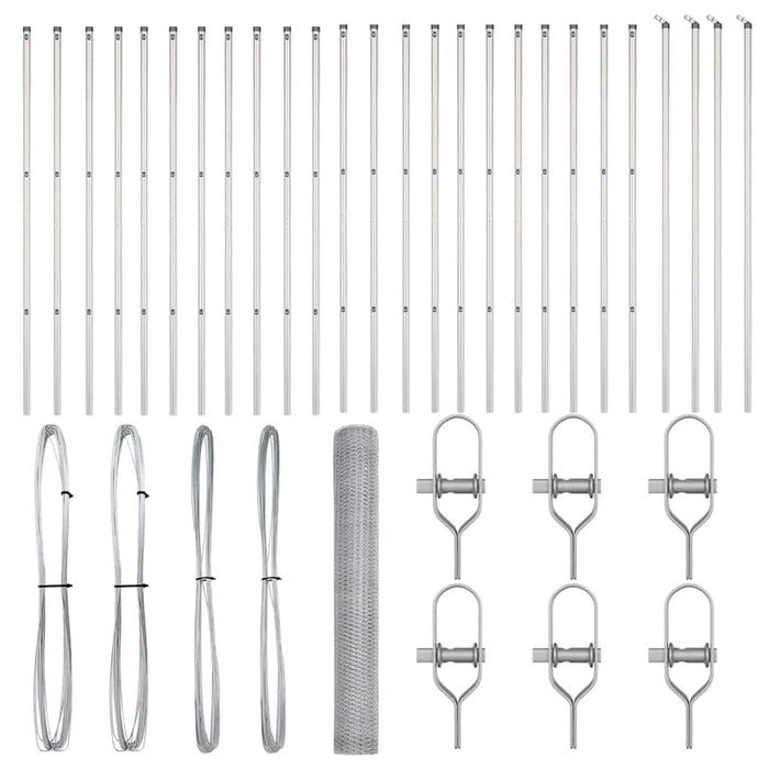 Recinzione con pali. Argento 1.4 x 50 m 3352999