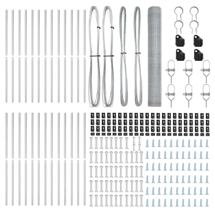 Recinzione con pali. Argento 1.4 x 50 m 3352999