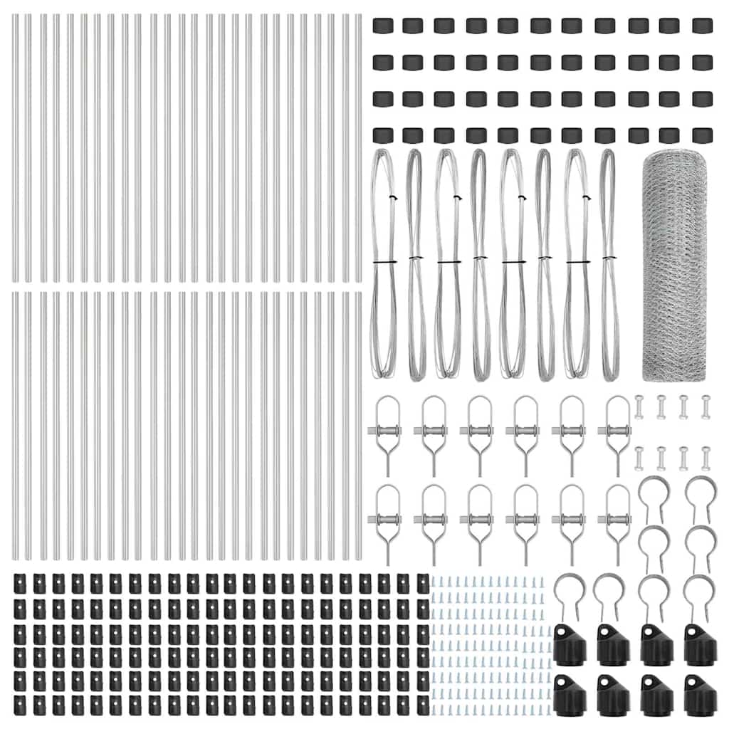 Recinzione con pali. Argento 0.4 x 100 m 3353010