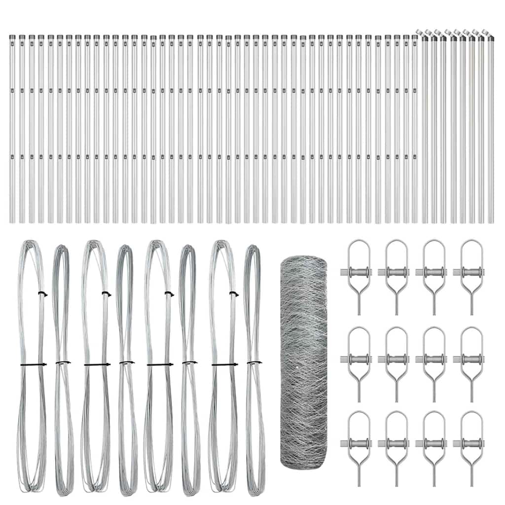 Recinzione con pali. Argento 0.4 x 100 m 3353012