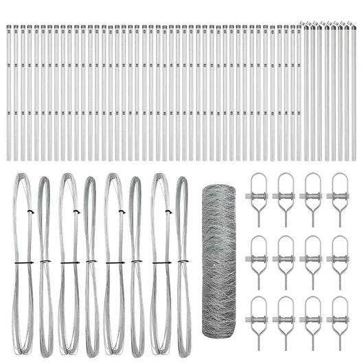 Recinzione con pali. Argento 0.5 x 100 m 3353016
