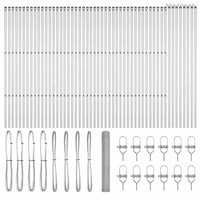 Recinzione con pali. Argento 1 x 100 m Acciaio rivestito in PVC 3353027