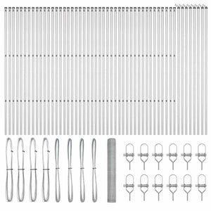 Recinzione con pali. Argento 1 x 100 m Acciaio rivestito in PVC 3353027