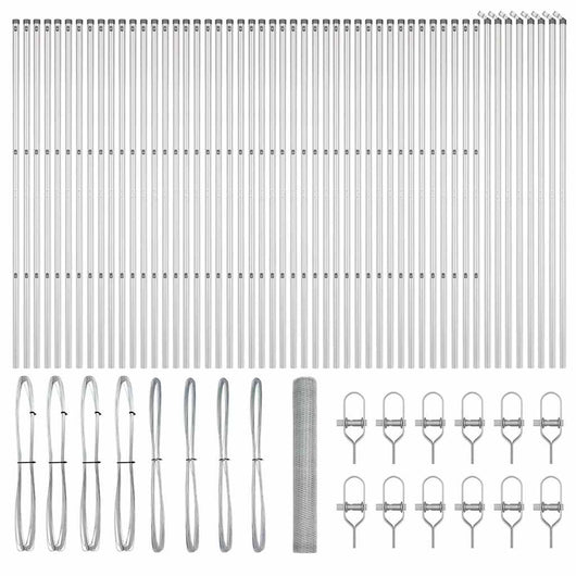 Recinzione con pali. Argento 1 x 100 m Acciaio rivestito in PVC 3353027