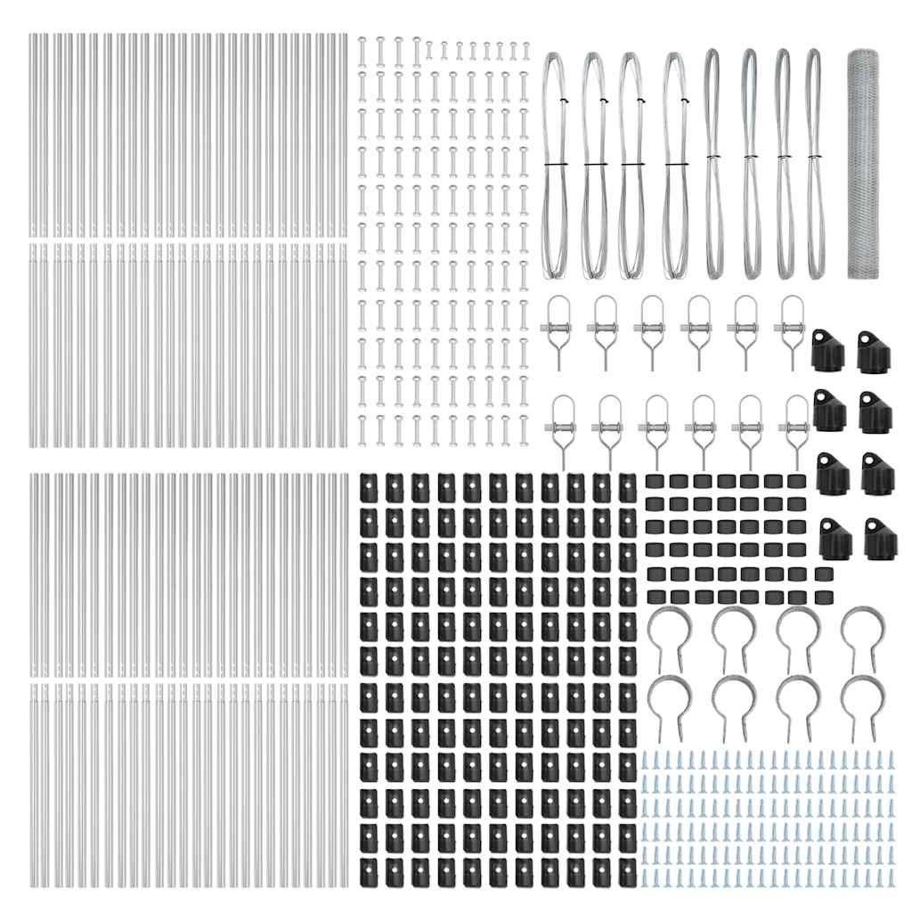 Recinzione con pali. Argento 1 x 100 m Acciaio rivestito in PVC 3353027