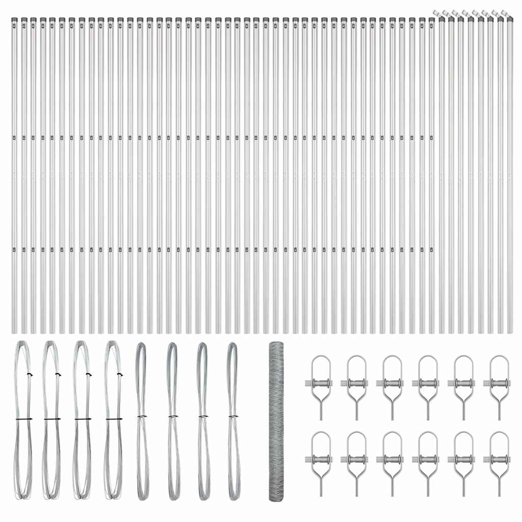 Recinzione con pali. Argento 1.6 x 100 m 3353041