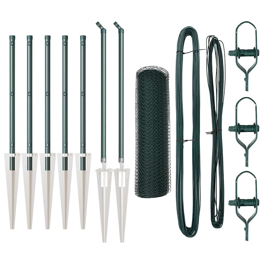 Recinzione con pali. Verde 0.4 x 10 m Acciaio rivestito in PVC 3353042