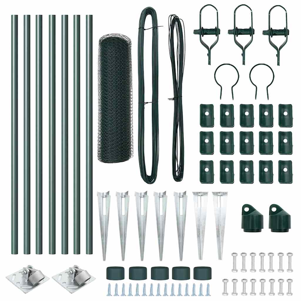 Recinzione con pali. Verde 0.4 x 10 m Acciaio rivestito in PVC 3353042