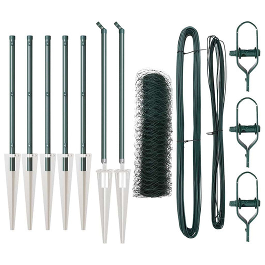 Recinzione con pali. Verde 0.6 x 10 m Acciaio rivestito in PVC 3353053