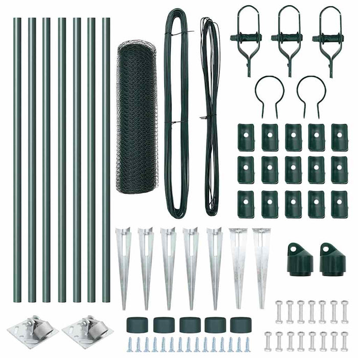 Recinzione con pali. Verde 0.8 x 10 m Acciaio rivestito in PVC 3353055