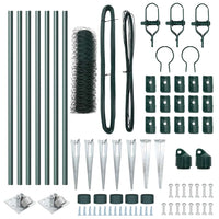 Recinzione con pali. Verde 0.8 x 10 m Acciaio rivestito in PVC 3353057