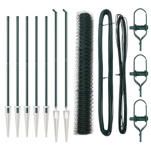 Recinzione con pali. Verde 1 x 10 m Acciaio rivestito in PVC 3353061