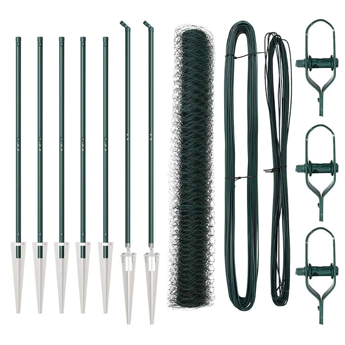 Recinzione con pali. Verde 1 x 10 m Acciaio rivestito in PVC 3353061