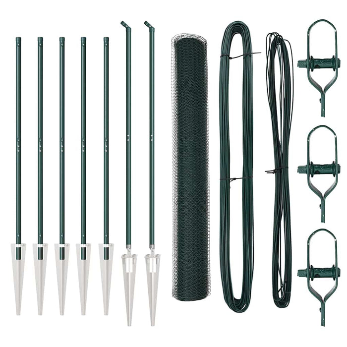 Recinzione con pali. Verde 1.2 x 10 m Acciaio rivestito in PVC 3353062