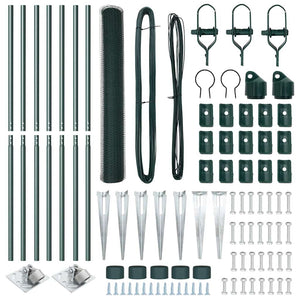 Recinzione con pali. Verde 1.2 x 10 m Acciaio rivestito in PVC 3353062