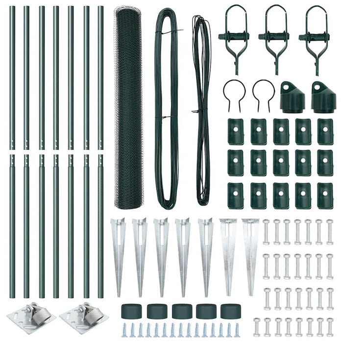 Recinzione con pali. Verde 1.2 x 10 m Acciaio rivestito in PVC 3353062
