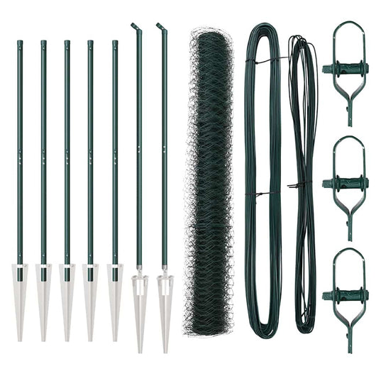 Recinzione con pali. Verde 1.4 x 10 m Acciaio rivestito in PVC 3353068