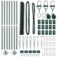 Recinzione con pali. Verde 1.4 x 10 m Acciaio rivestito in PVC 3353068