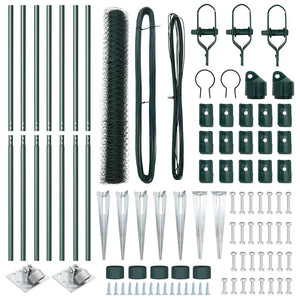 Recinzione con pali. Verde 1.4 x 10 m Acciaio rivestito in PVC 3353068