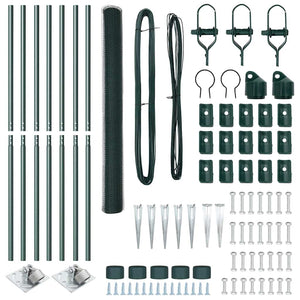 Recinzione con pali. Verde 1.5 x 10 m Acciaio rivestito in PVC 3353071