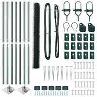 Recinzione con pali. Verde 1.5 x 10 m Acciaio rivestito in PVC 3353072