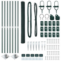 Recinzione con pali. Verde 1.6 x 10 m Acciaio rivestito in PVC 3353075