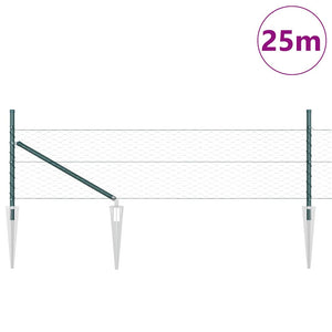 Recinzione con pali. Verde 0.5 x 25 m Acciaio rivestito in PVC 3353084