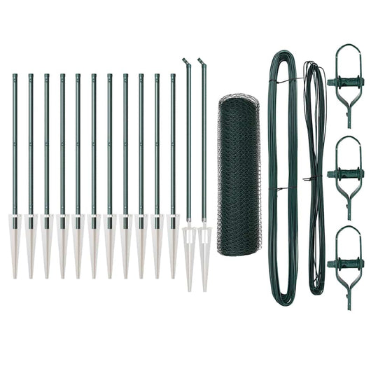 Recinzione con pali. Verde 0.6 x 25 m Acciaio rivestito in PVC 3353087