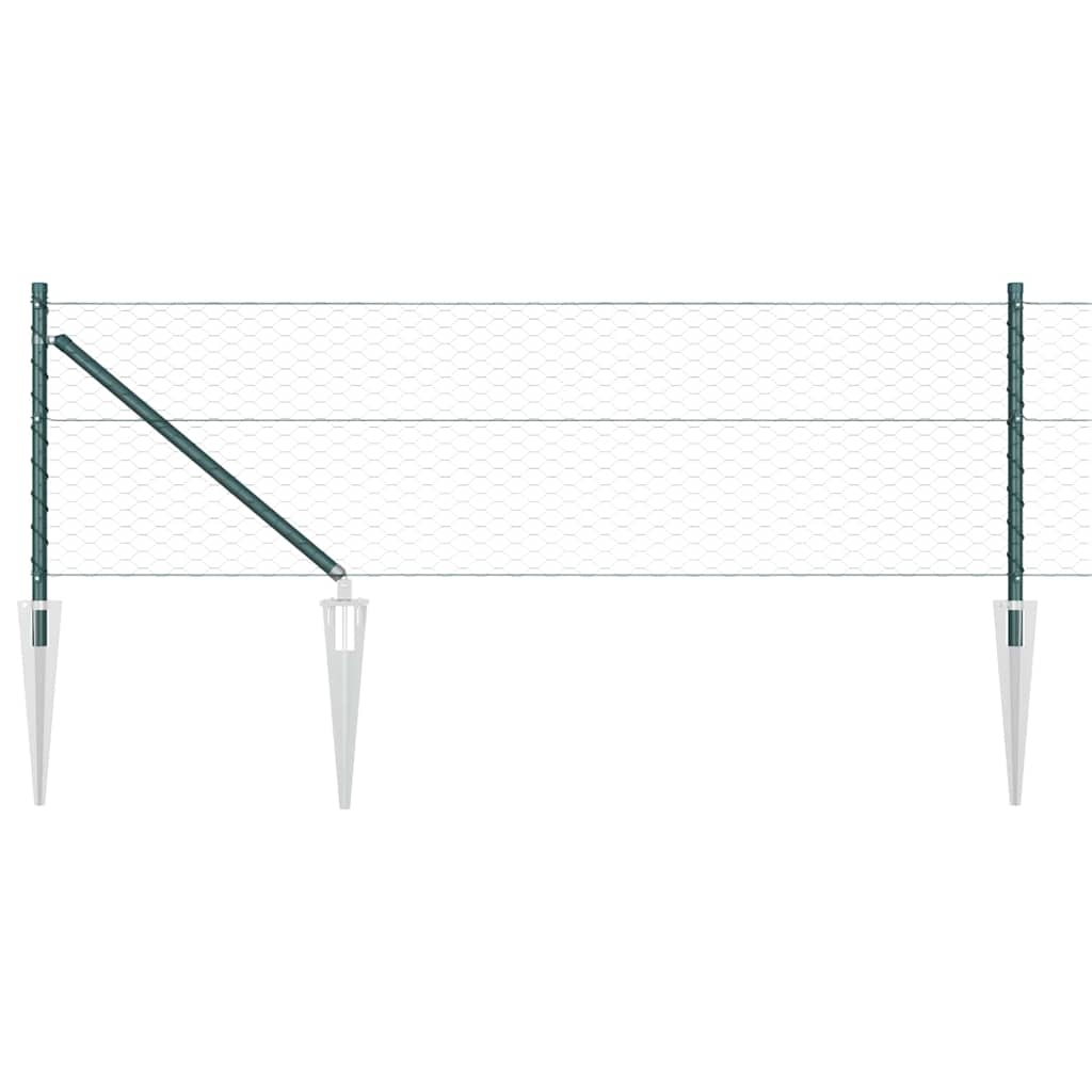 Recinzione con pali. Verde 0.6 x 25 m Acciaio rivestito in PVC 3353088