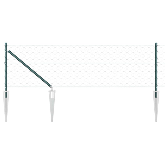 Recinzione con pali. Verde 0.6 x 25 m Acciaio rivestito in PVC 3353089