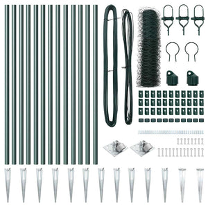 Recinzione con pali. Verde 0.6 x 25 m Acciaio rivestito in PVC 3353089