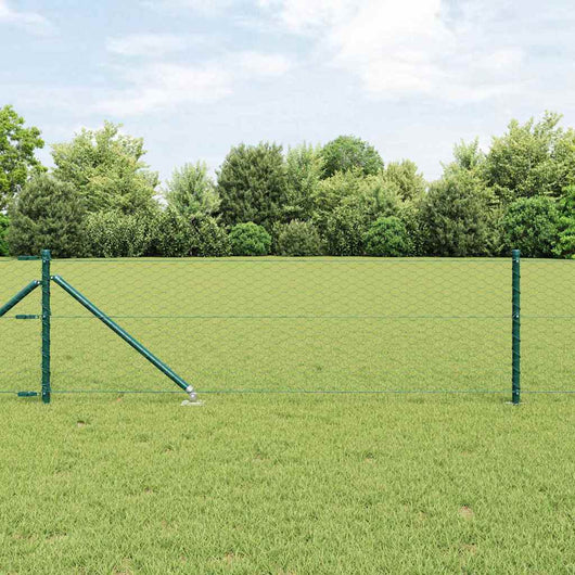 Recinzione con pali. Verde 0.8 x 25 m Acciaio rivestito in PVC 3353092