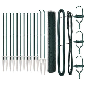 Recinzione con pali. Verde 1 x 25 m Acciaio rivestito in PVC 3353095