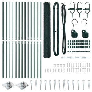 Recinzione con pali. Verde 1 x 25 m Acciaio rivestito in PVC 3353095