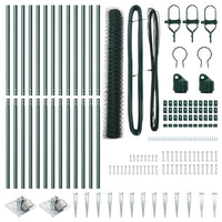 Recinzione con pali. Verde 1 x 25 m Acciaio rivestito in PVC 3353096