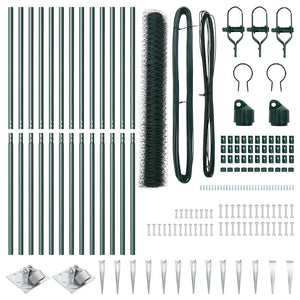 Recinzione con pali. Verde 1 x 25 m Acciaio rivestito in PVC 3353096