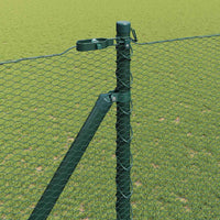 Recinzione con pali. Verde 1.5 x 25 m Acciaio rivestito in PVC 3353106