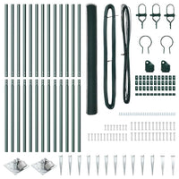 Recinzione con pali. Verde 1.5 x 25 m Acciaio rivestito in PVC 3353106