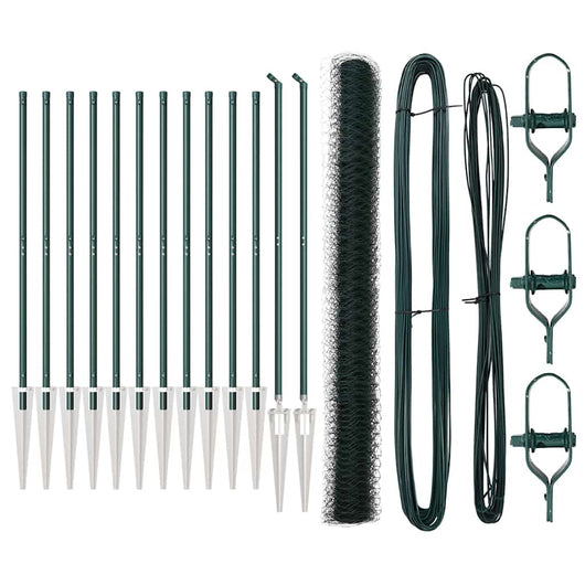 Recinzione con pali. Verde 1.6 x 25 m Acciaio rivestito in PVC 3353113