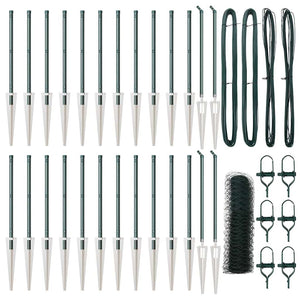 Recinzione con pali. Verde 0.4 x 50 m Acciaio rivestito in PVC 3353117