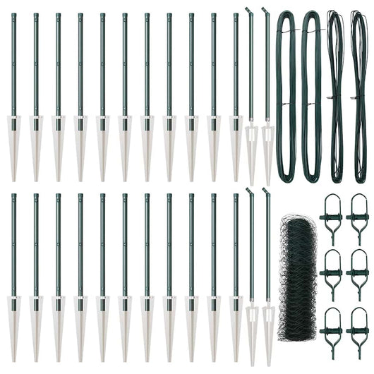 Recinzione con pali. Verde 0.4 x 50 m Acciaio rivestito in PVC 3353117