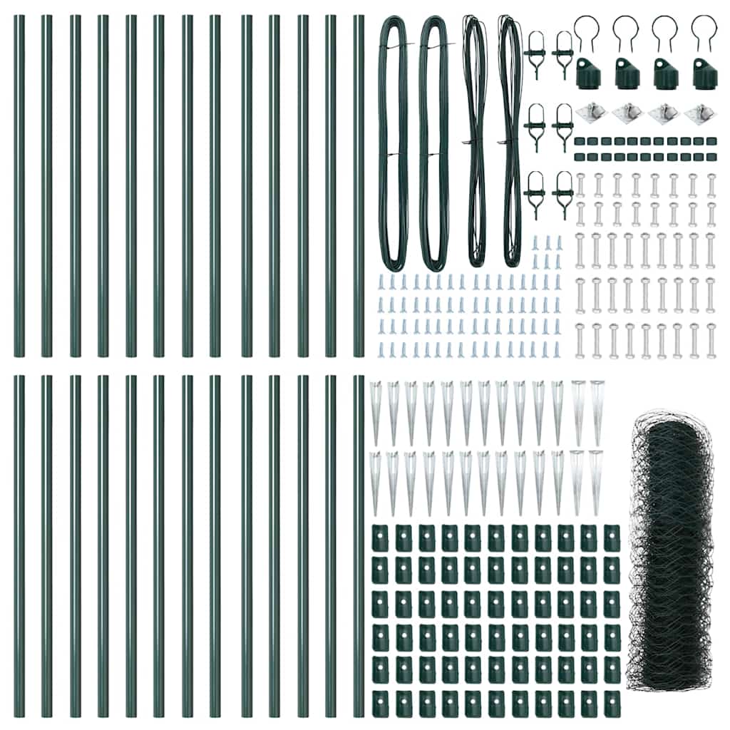 Recinzione con pali. Verde 0.4 x 50 m Acciaio rivestito in PVC 3353117