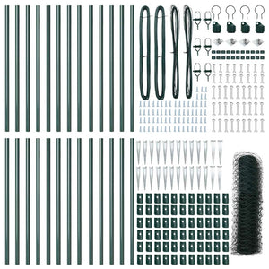 Recinzione con pali. Verde 0.4 x 50 m Acciaio rivestito in PVC 3353117