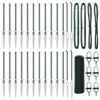 Recinzione con pali. Verde 0.5 x 50 m Acciaio rivestito in PVC 3353119