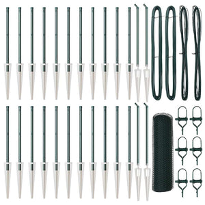 Recinzione con pali. Verde 0.6 x 50 m Acciaio rivestito in PVC 3353123