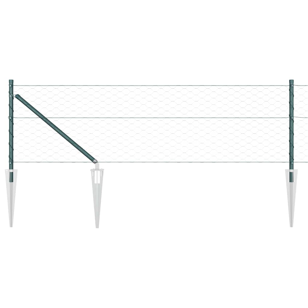 Recinzione con pali. Verde 0.6 x 50 m Acciaio rivestito in PVC 3353125