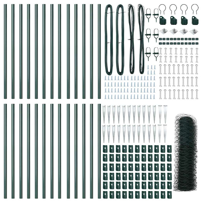 Recinzione con pali. Verde 0.6 x 50 m Acciaio rivestito in PVC 3353125
